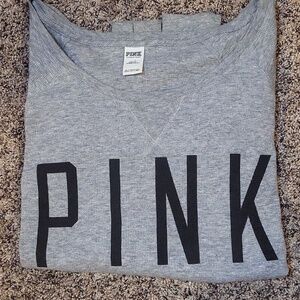EUC Gray Victoria's Secret PINK Thermal Shirt LS